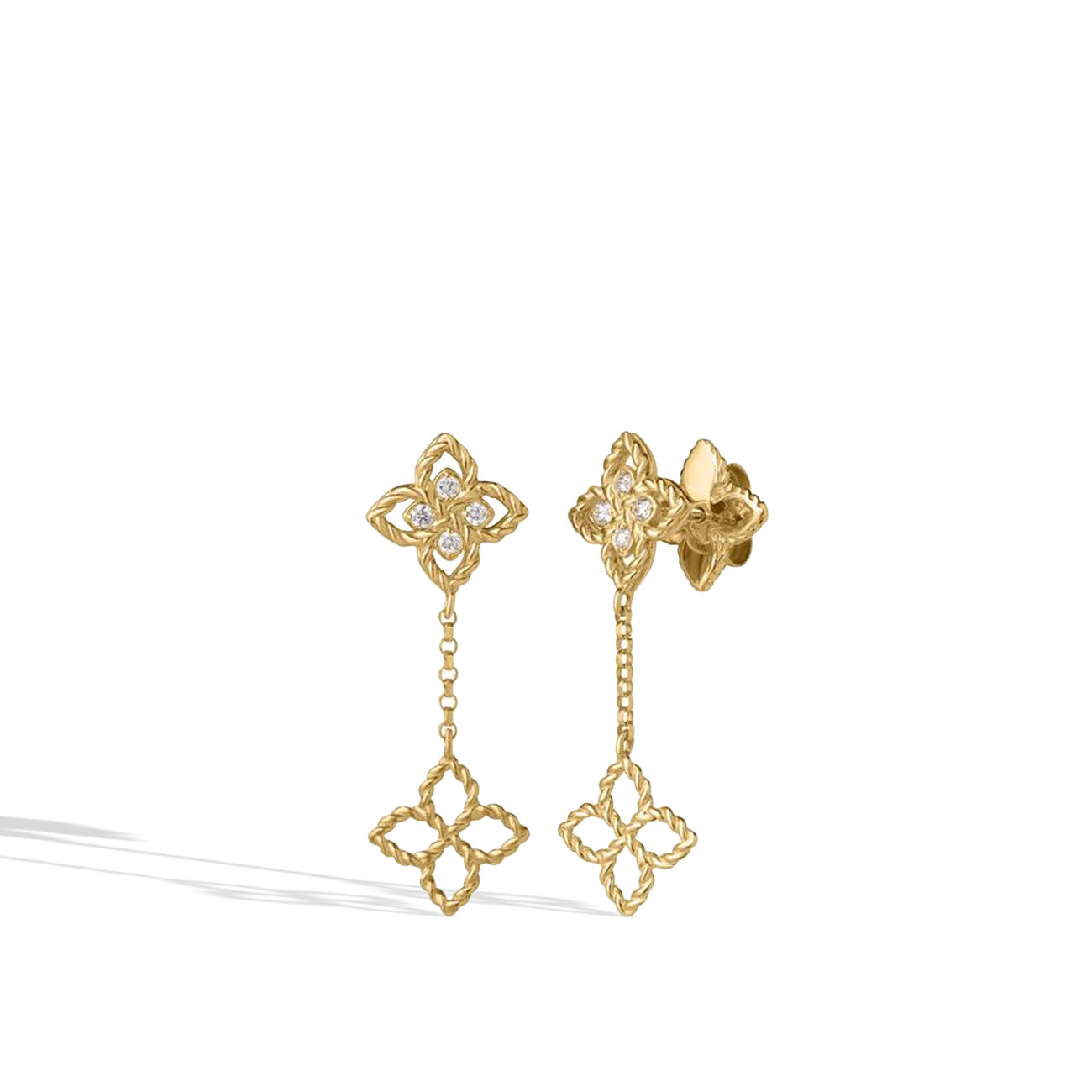 Love in Verona Tiny Diamond Flower Drop Earrings