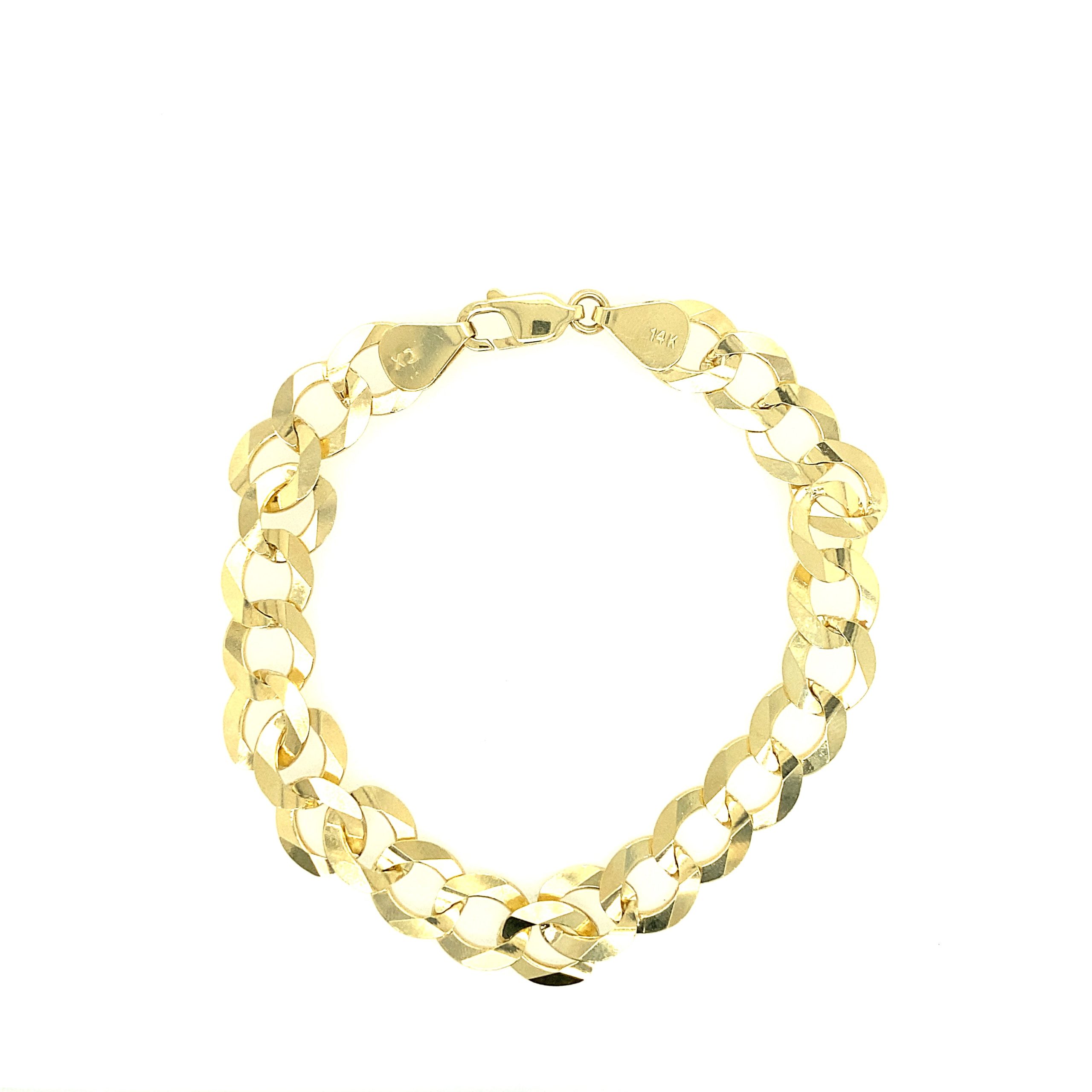 14K Gold Solid Cuban Bracelet