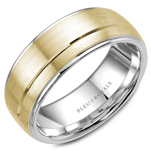 Bleu Royale 14k Two Tone Gold Men's Wedding Band - RYL-002YW6-M10