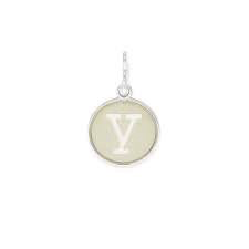 Letter Y Etching Charm (Silver)