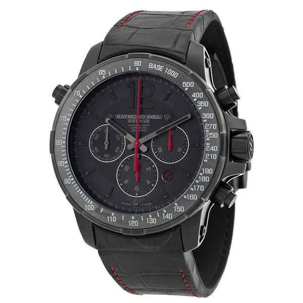 Raymond Weil Men's 7850-BSF-05207 Nabucco Chronograph Automatic Black Leather Watch