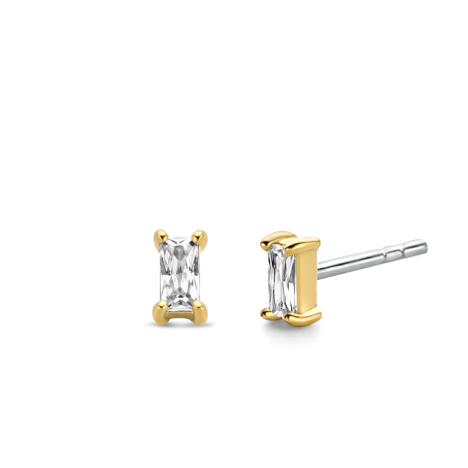 Ti Sento Baguette Stud Earrings