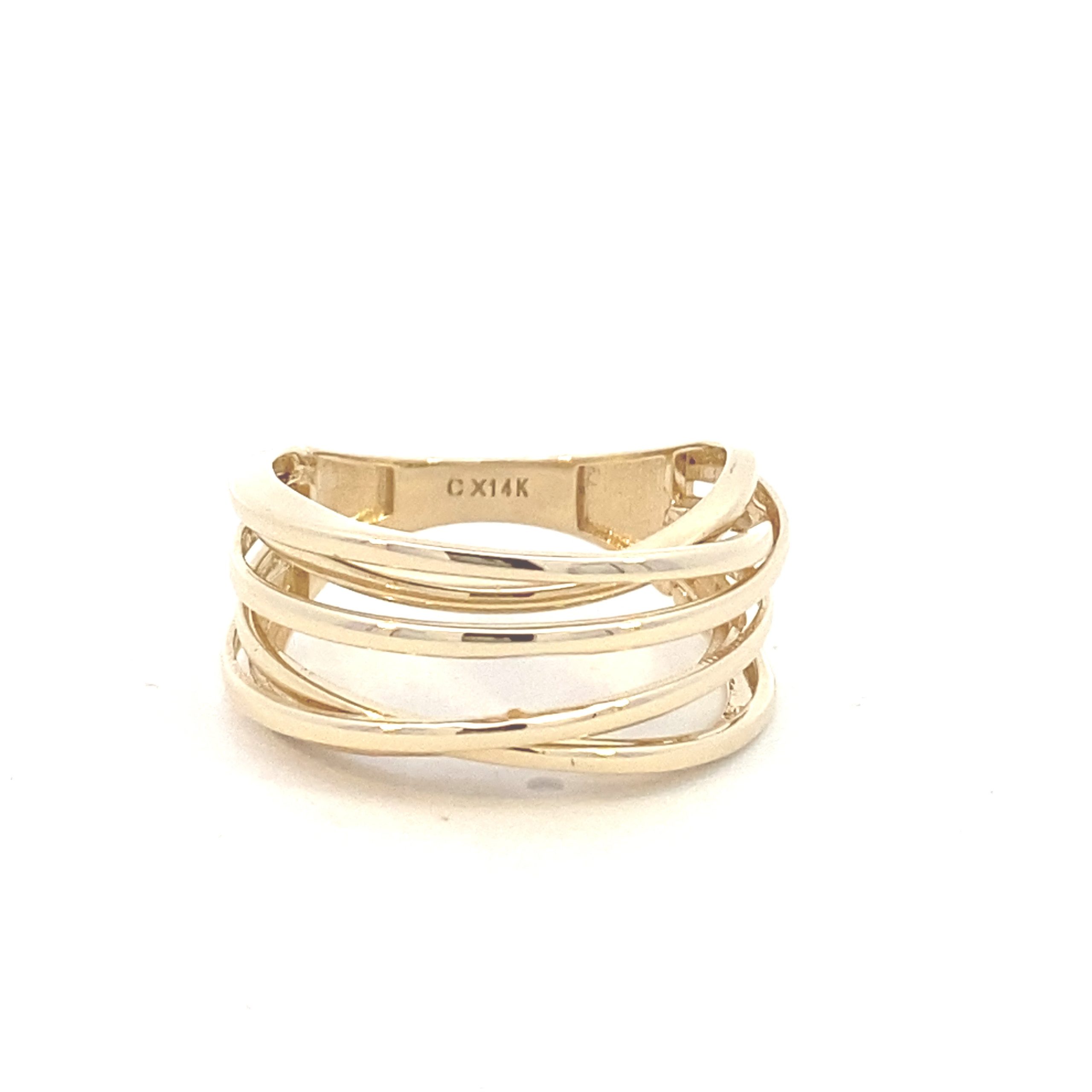 14k Gold Multi Line Ring