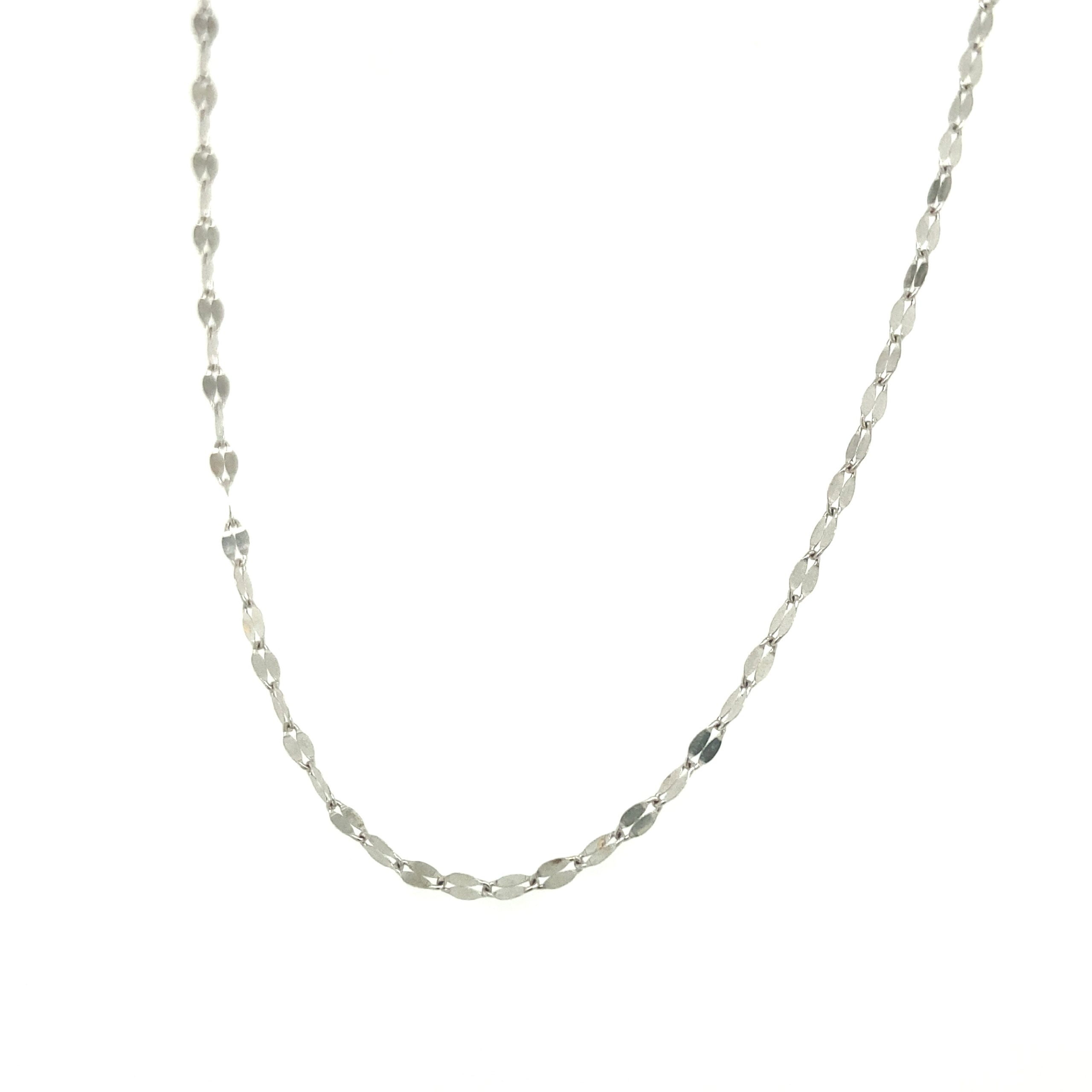 14K Gold Chain With Small Crushed Links - 18 ''