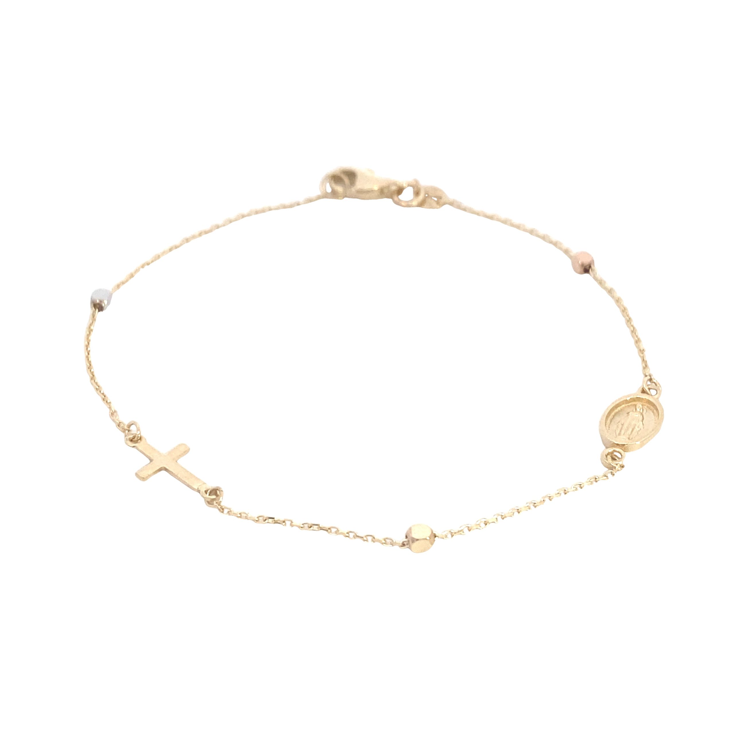 14K Gold 3/C Rosary Bracelet