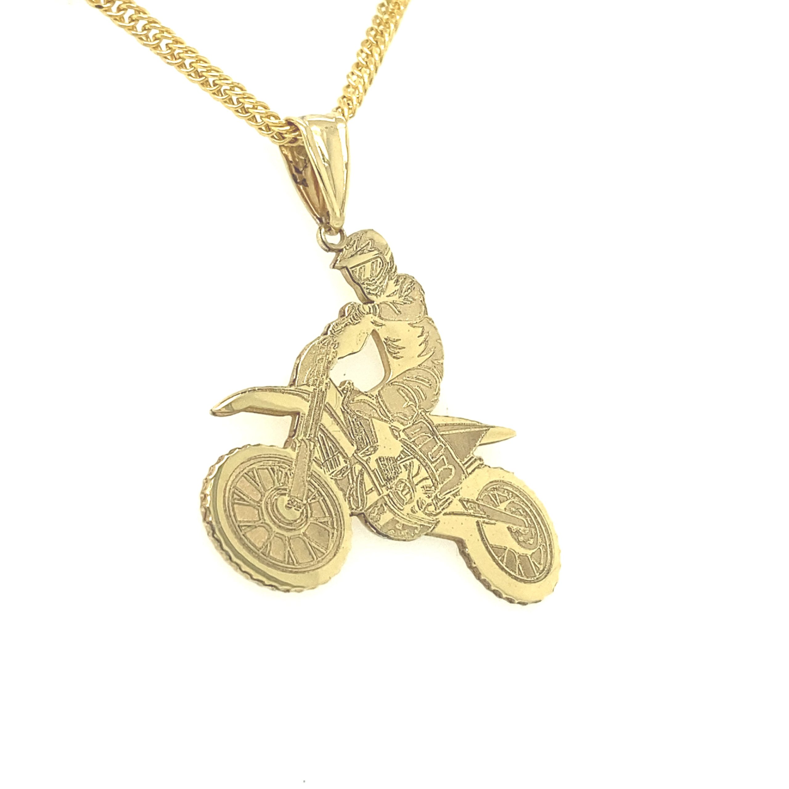 14K Motocycle Custom Charm Gold