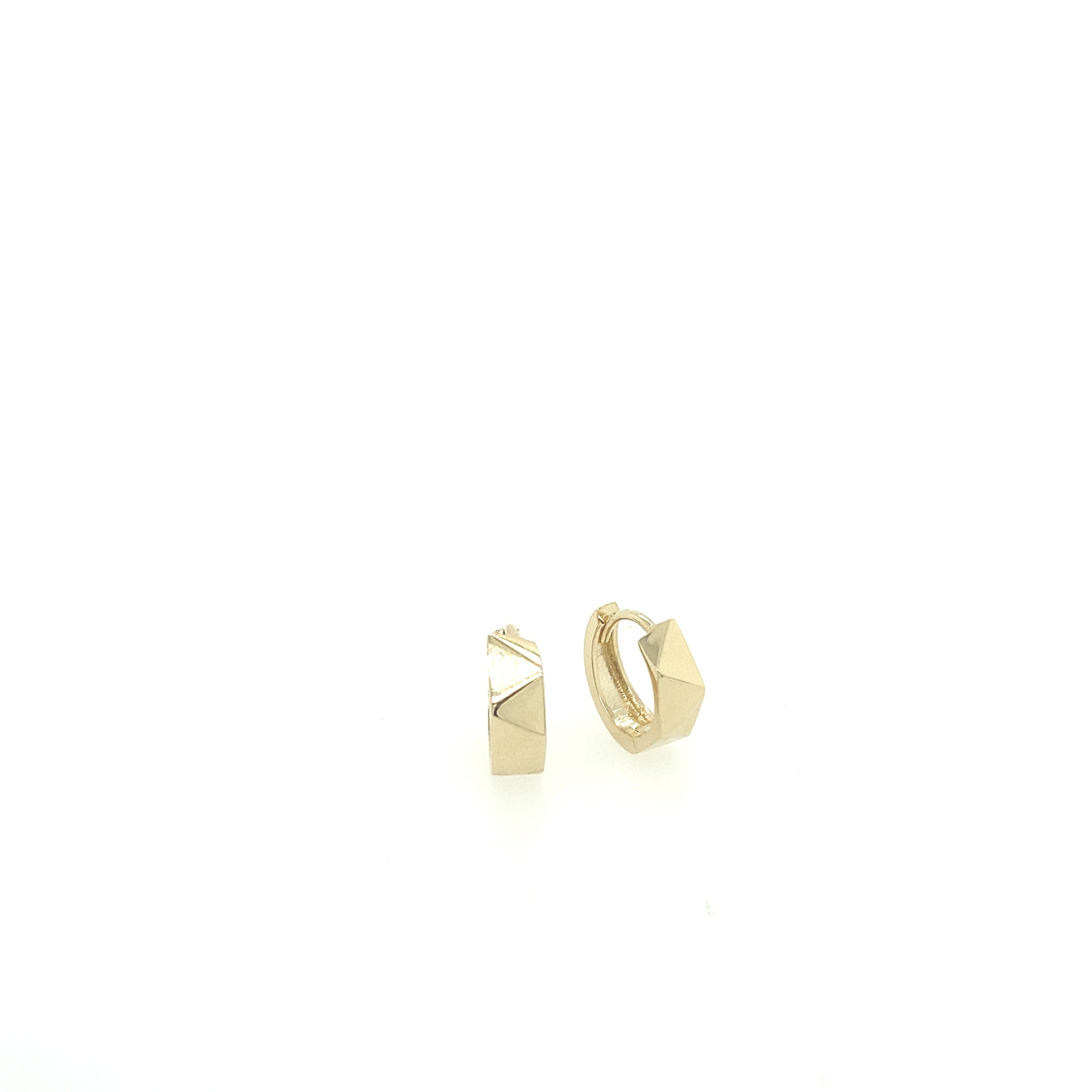 14K Small Hoops Faceted