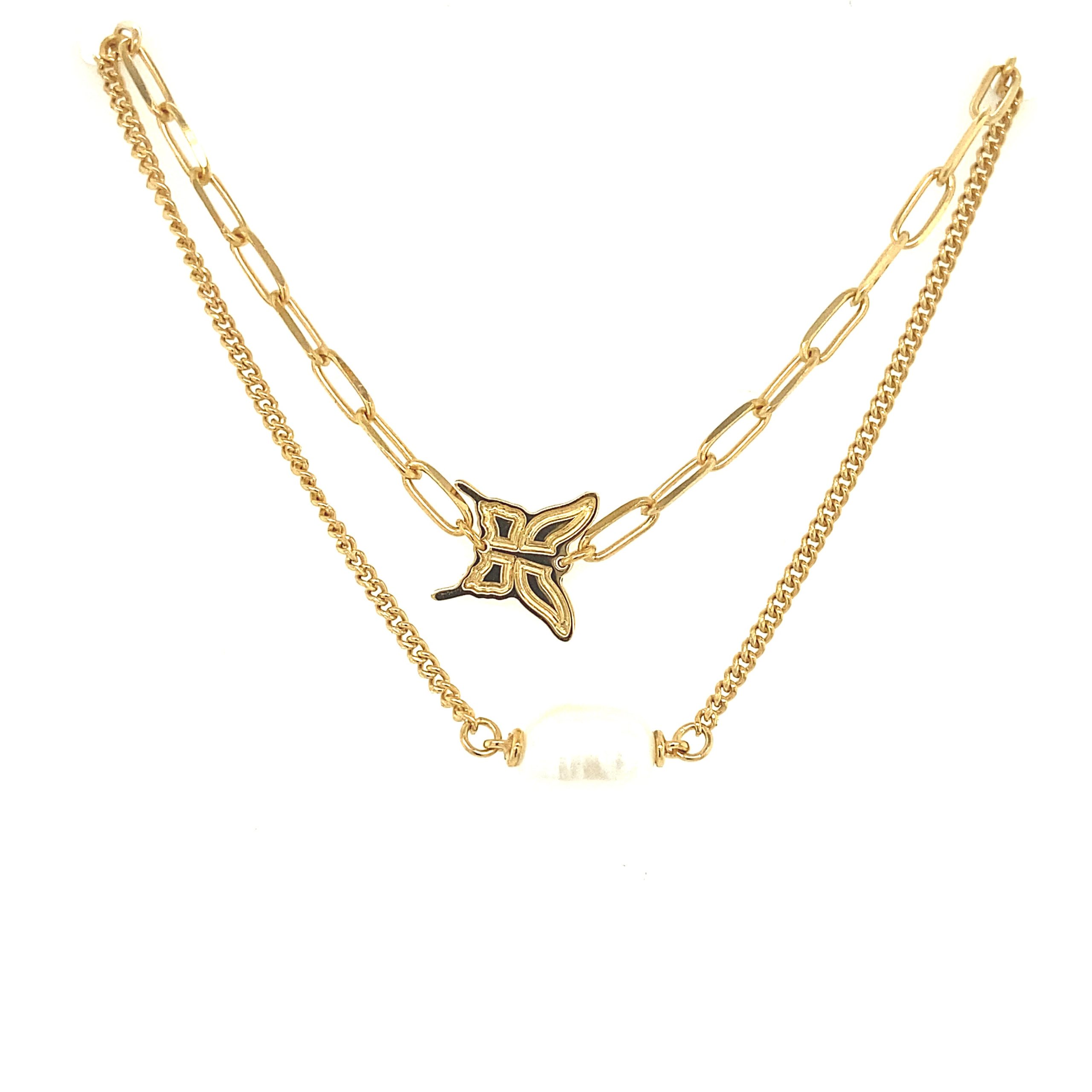 Butterfly Necklace with Pearls