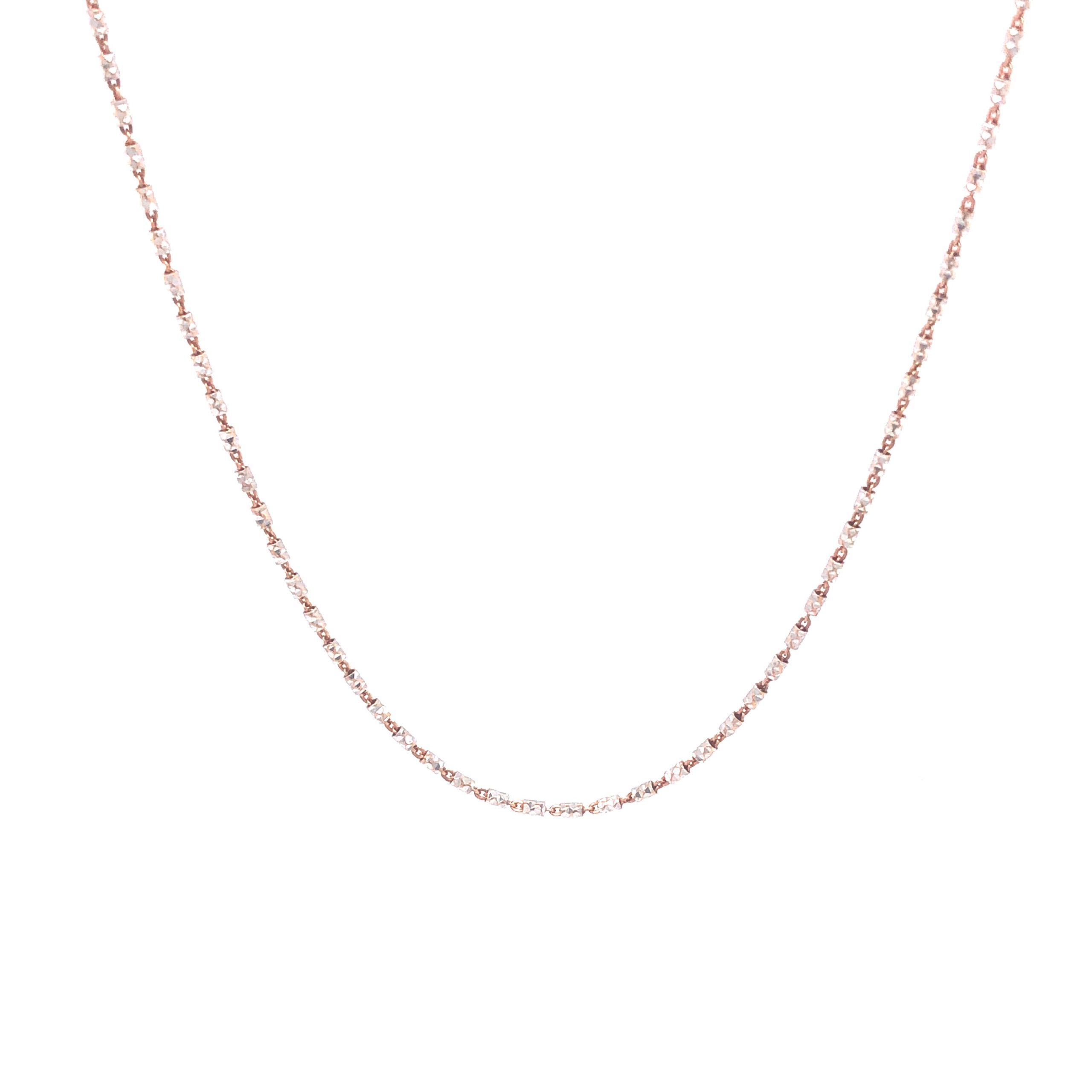 14K Chain Rose Gold and White Gold