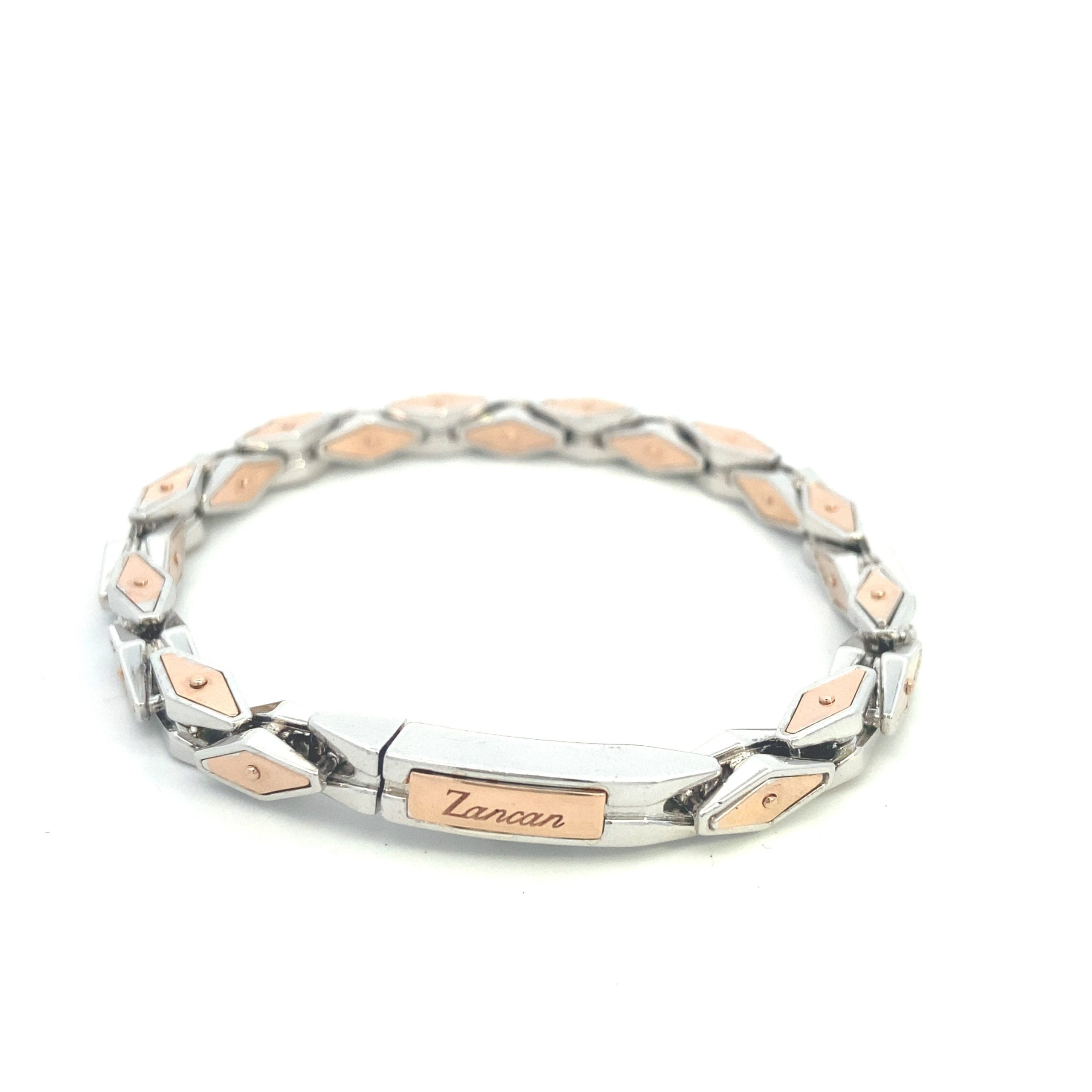 Dimond Style Silver and Rose Gold Bracelet