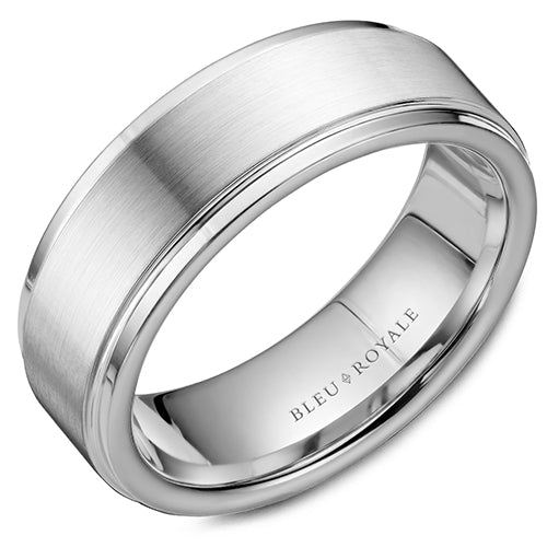 Bleu Royale 14k White Gold Men's Wedding Band - RYL-036W75-M10