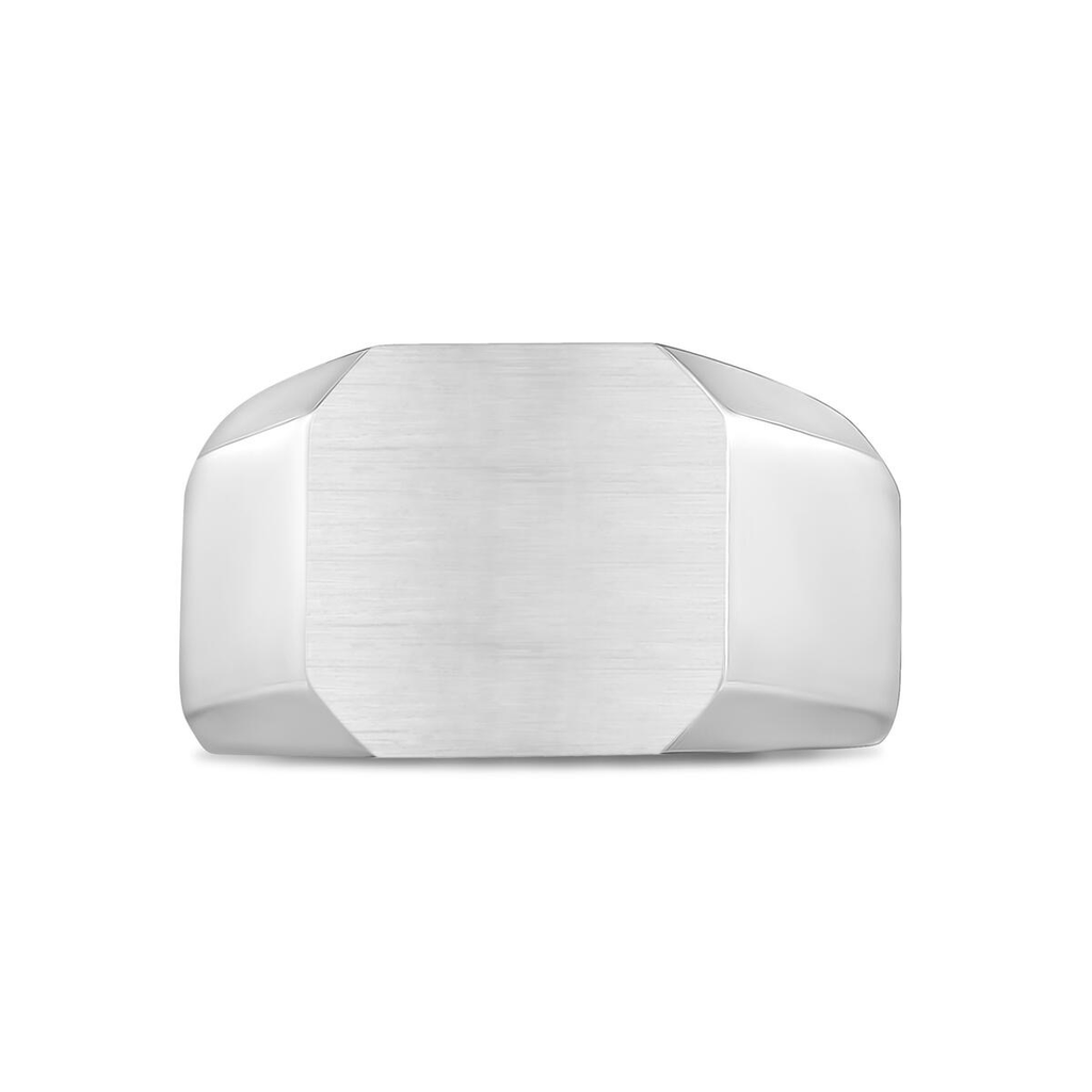 Stainless-Steel Matte Signet Ring
