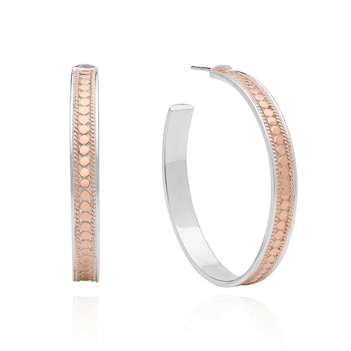 Hoop Earrings (Rose-Gold/Silver)