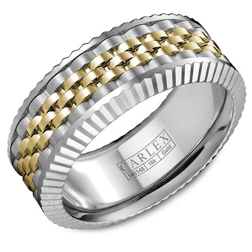 Carlex G3 18k Two Tone Gold Men's Wedding Band - CX3-0023YYWW
