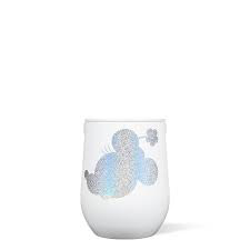 Minnie's White Silhouette Sparkle Stemless 12oz