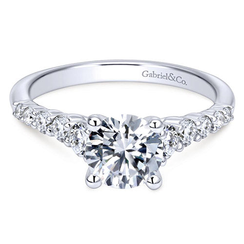 Gabriel & Co 14k White Gold Straight Diamond Engagement Ring - ER11756R4W44JJ