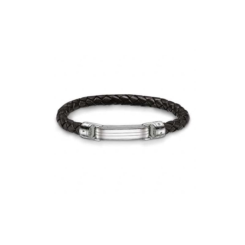 Rebel Classics Leather Bracelet (Silver/Black)