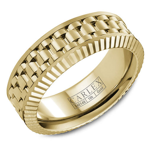 Carlex G3 18k Yellow Gold Men's Wedding Band - CX3-0019YYY