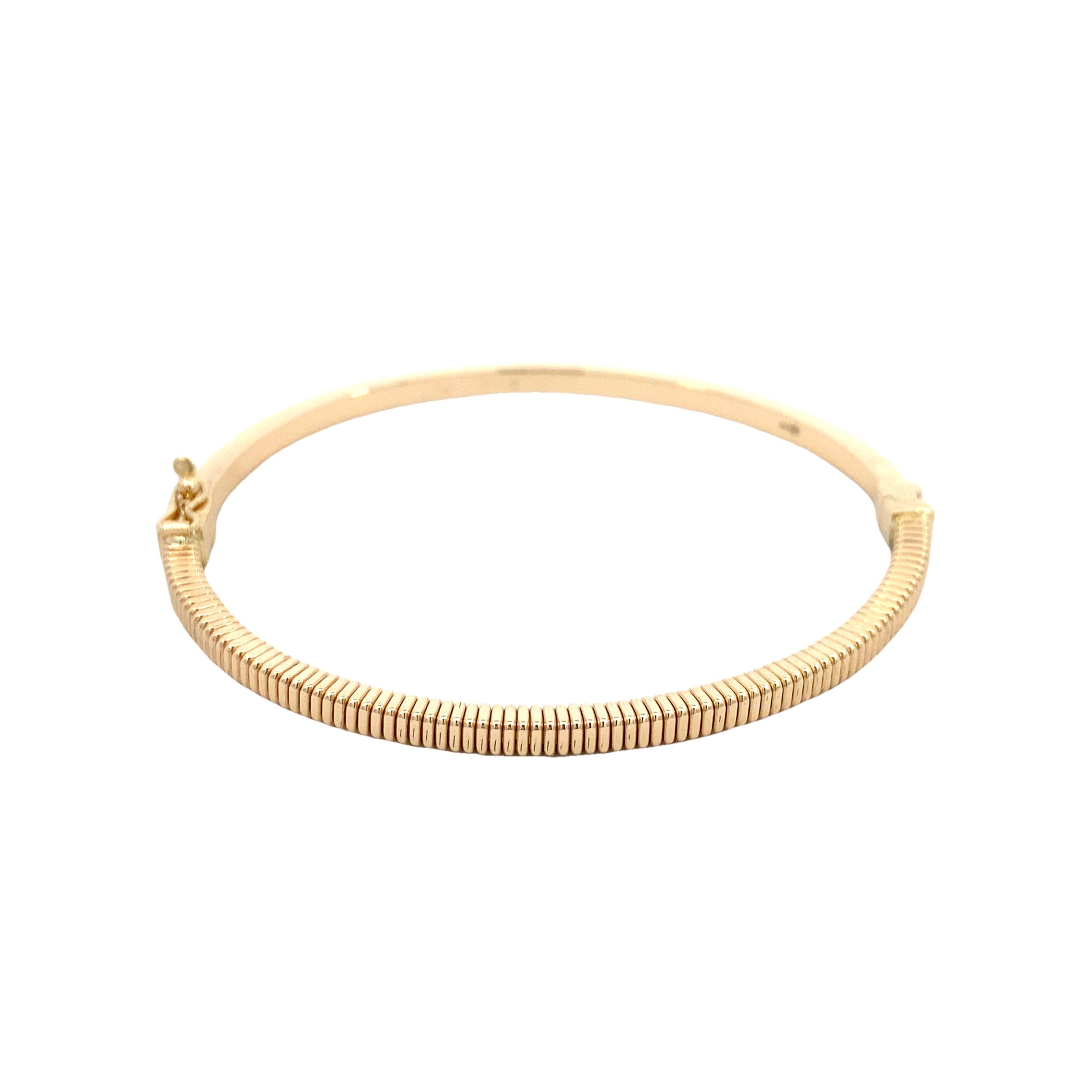 14K Gold Double Face Bangle