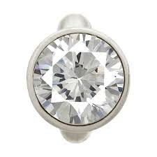 Round White Dome Charm (Silver/White)