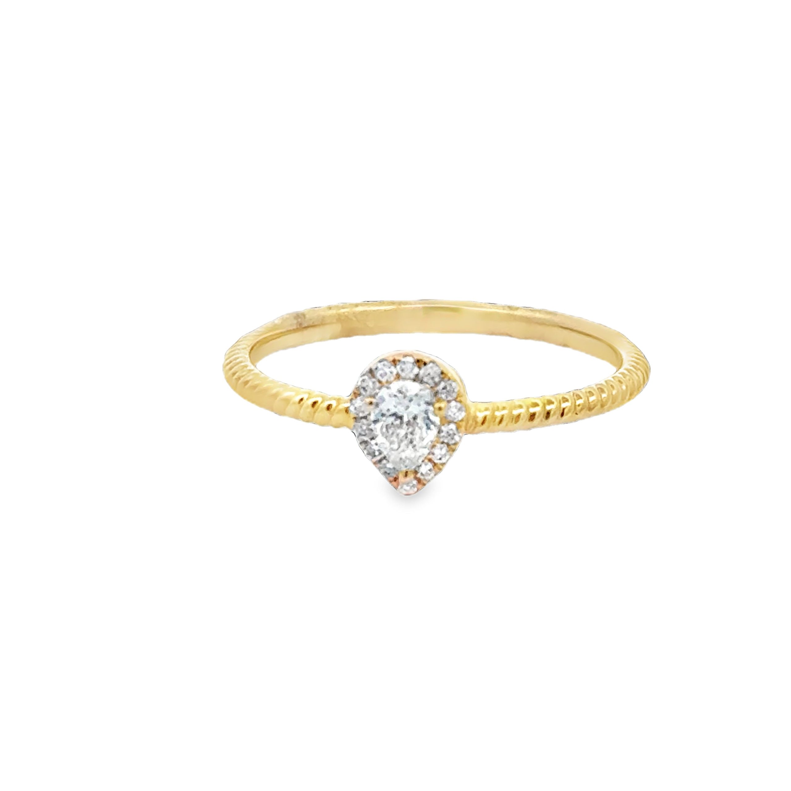Pear-Cut Diamond Engagement Ring in Yellow Gold