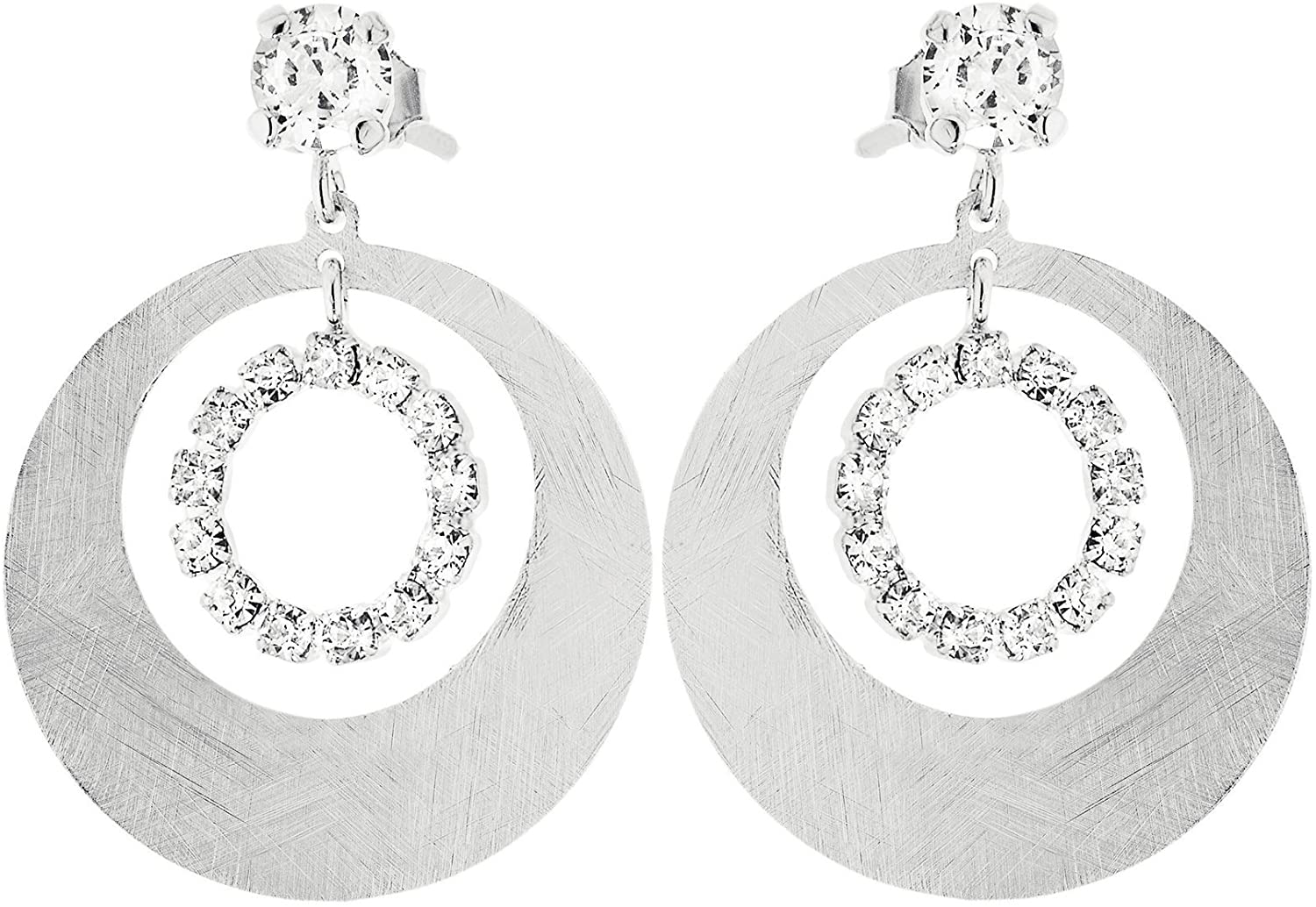 New Moon Small Circles Brass Earrings