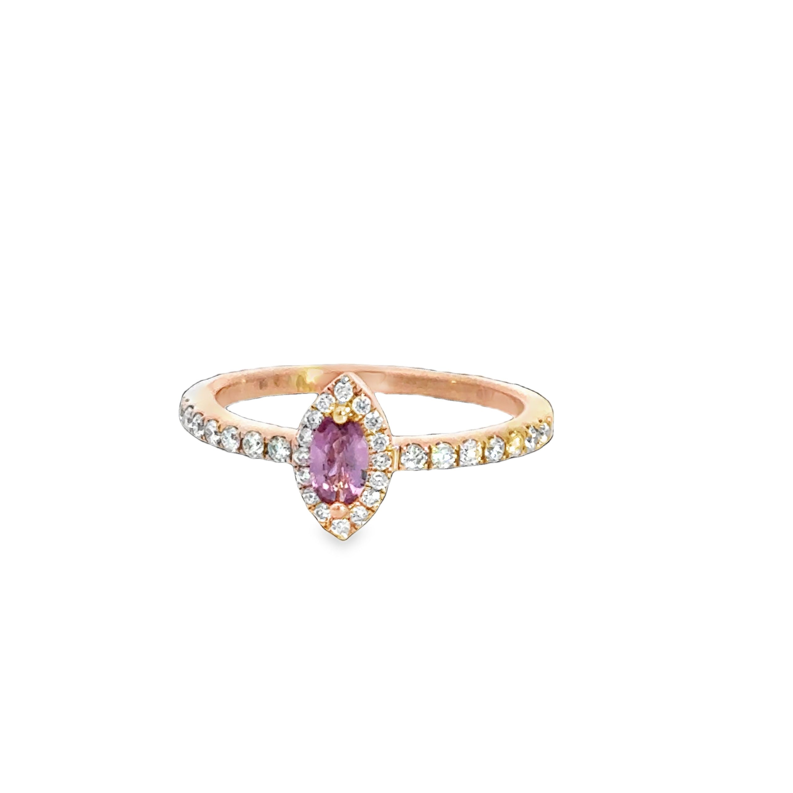 Gold Ring with Oval Medium Pink Sapphire