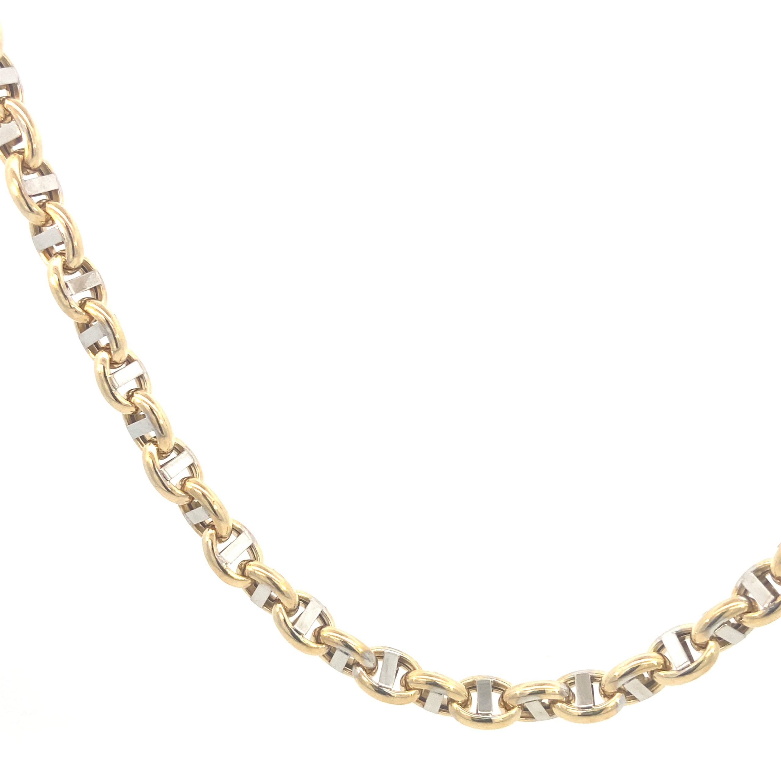 14K 2T Gold Marine Link Chain 21.5"