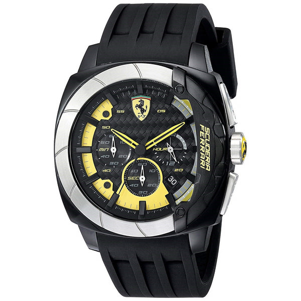 Ferrari Men's 830206 Scuderia Aerodinamico Chronograph Black Silicone Watch