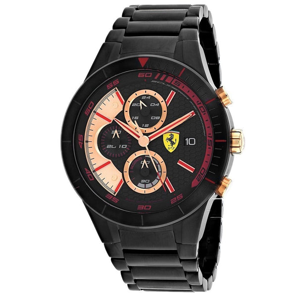 Ferrari Men's 830305 Red Rev Evo Chronograph Black Silicone Watch
