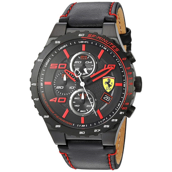 Ferrari Men's 830363 Speciale Evo Black Leather Watch