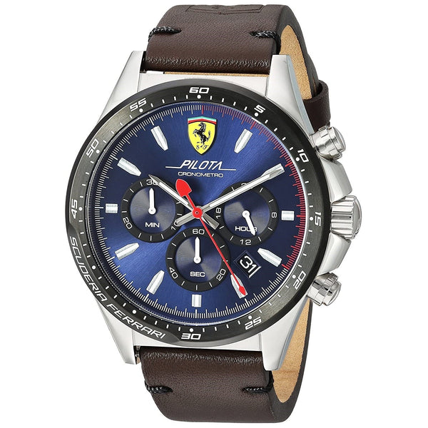 Ferrari Men's 830435 Pilota Chronograph Brown Leather Watch
