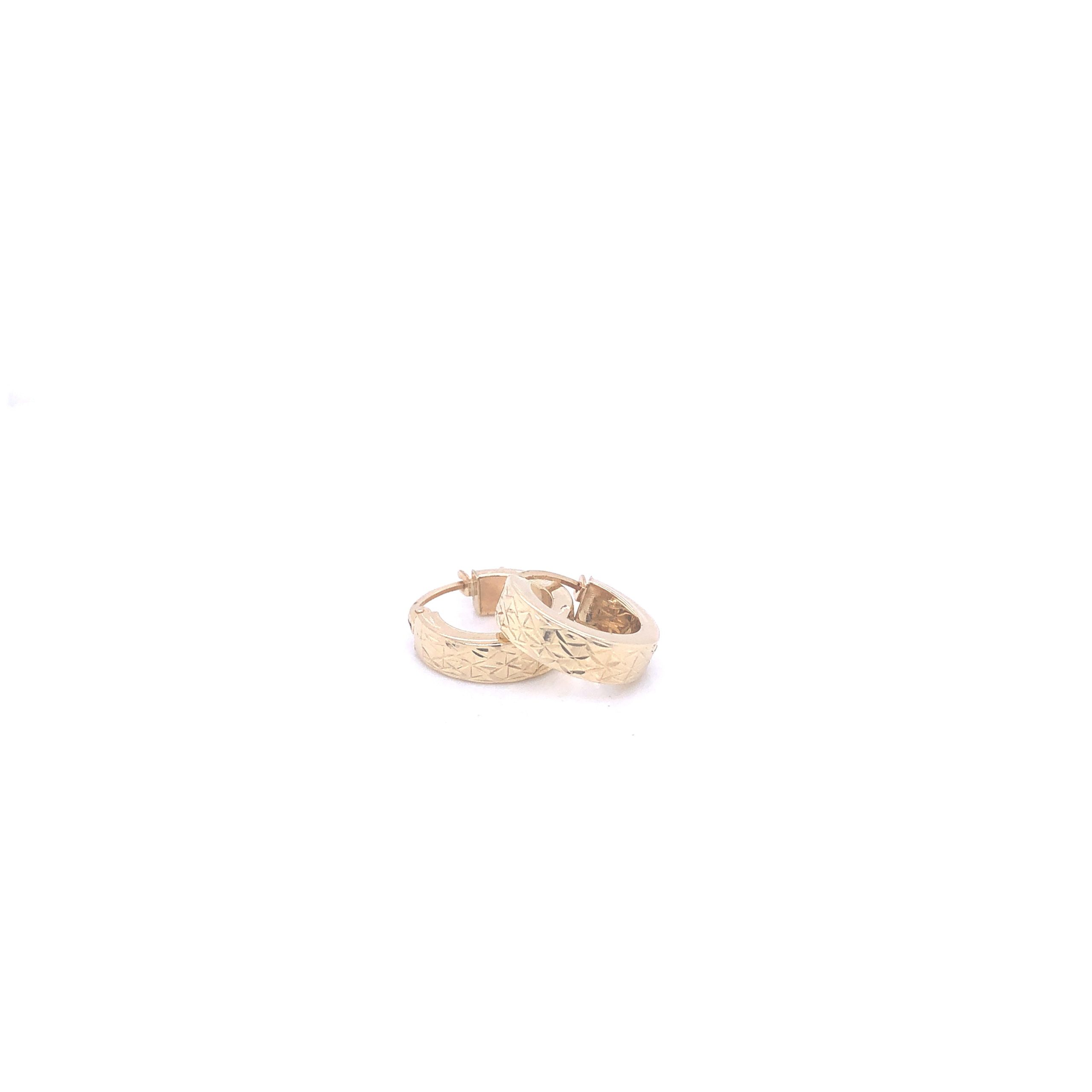 Small Diamond Cut 14k Gold Huggies