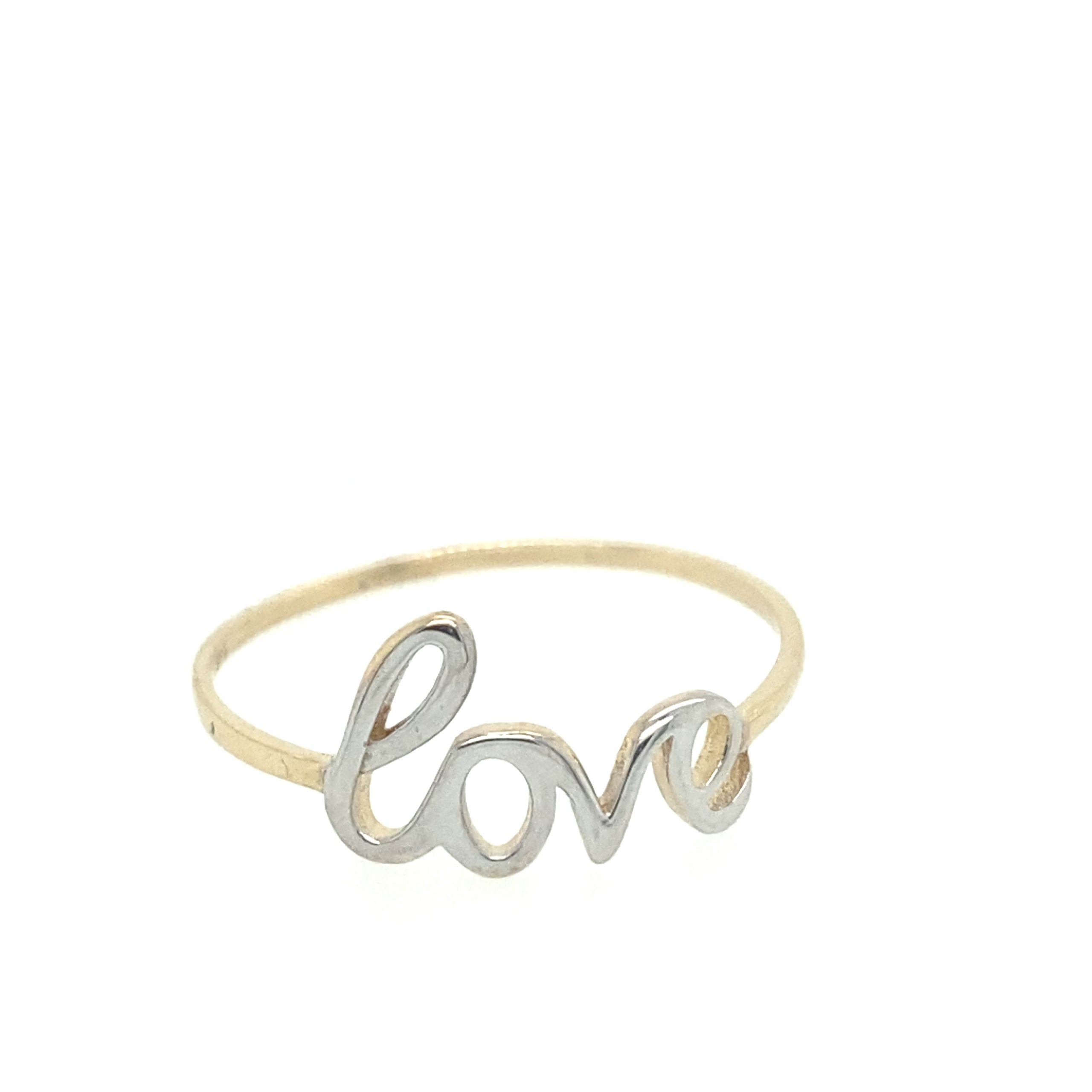 14K Gold Two-Tone Love Ring