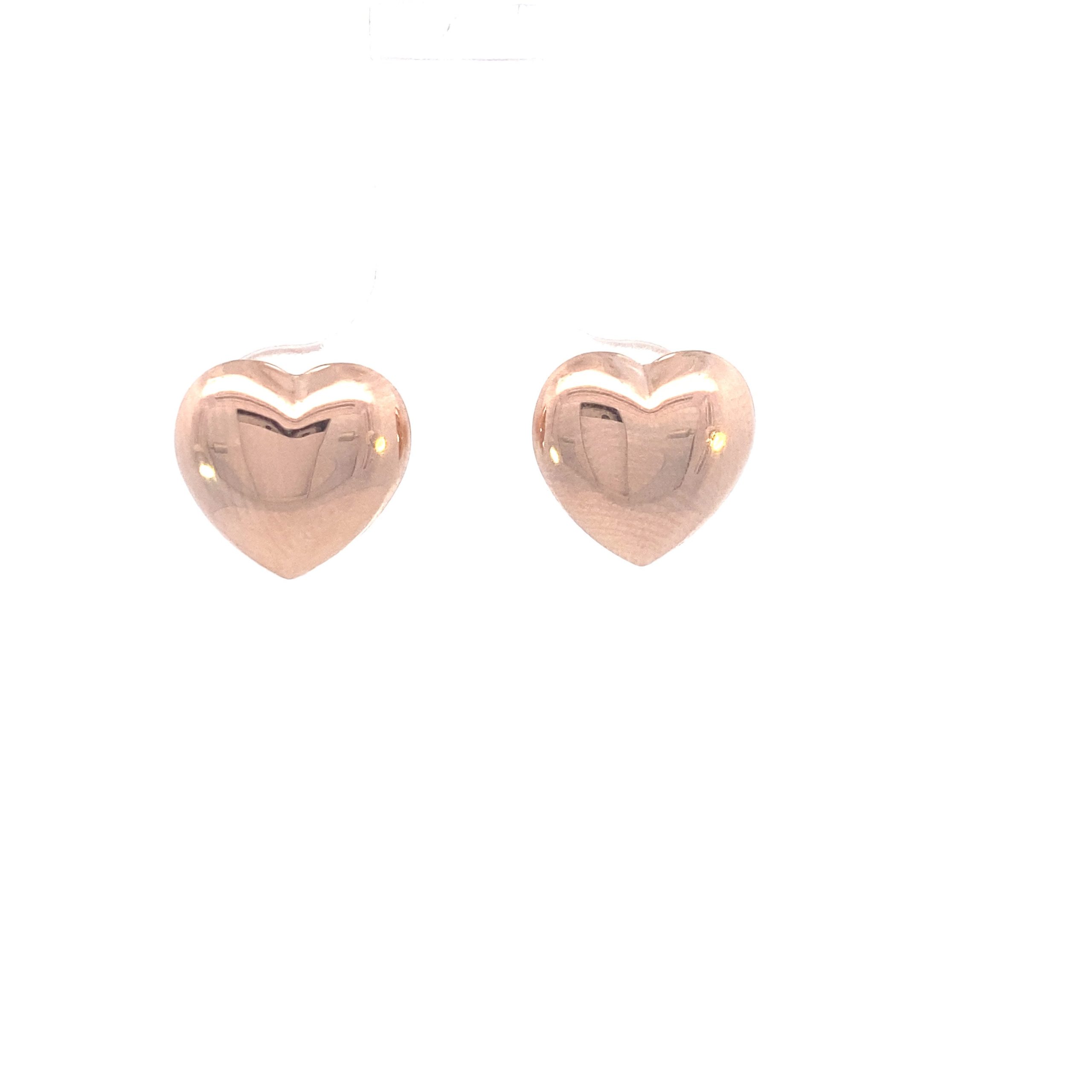 14K Rose Gold Heart Puff