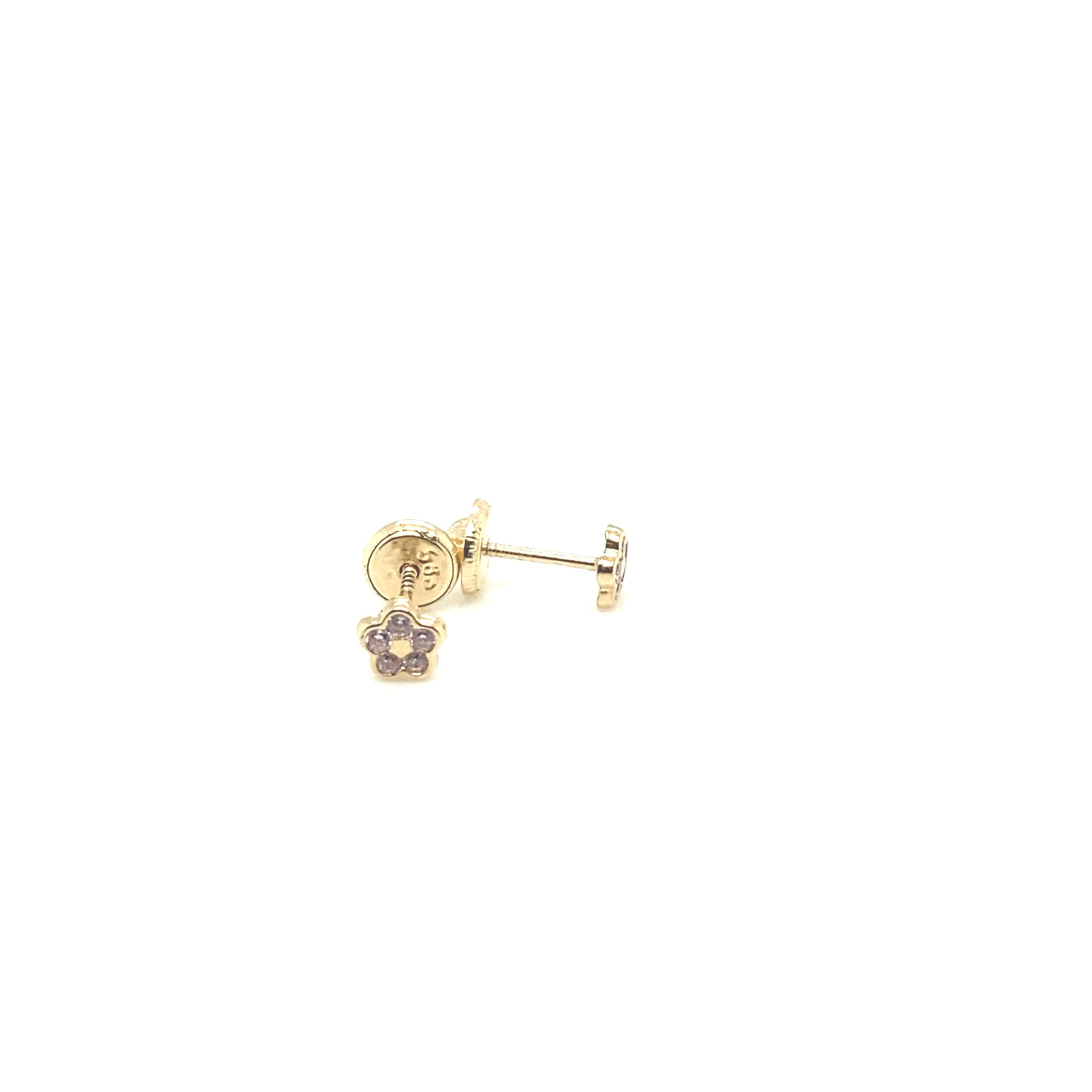 GOLD MULTI CZ FLOWER EARRINGS