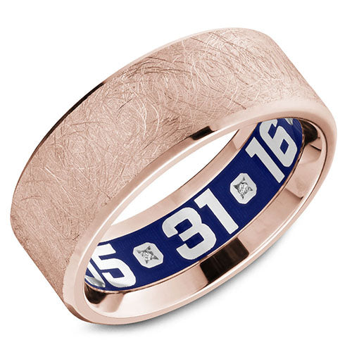Carlex G4 18k Rose Gold Men's Diamond Wedding Band - CX4-0002R-S