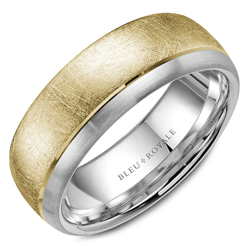 Bleu Royale 14k Two Tone Gold Men's Wedding Band - RYL-007YW55-M10