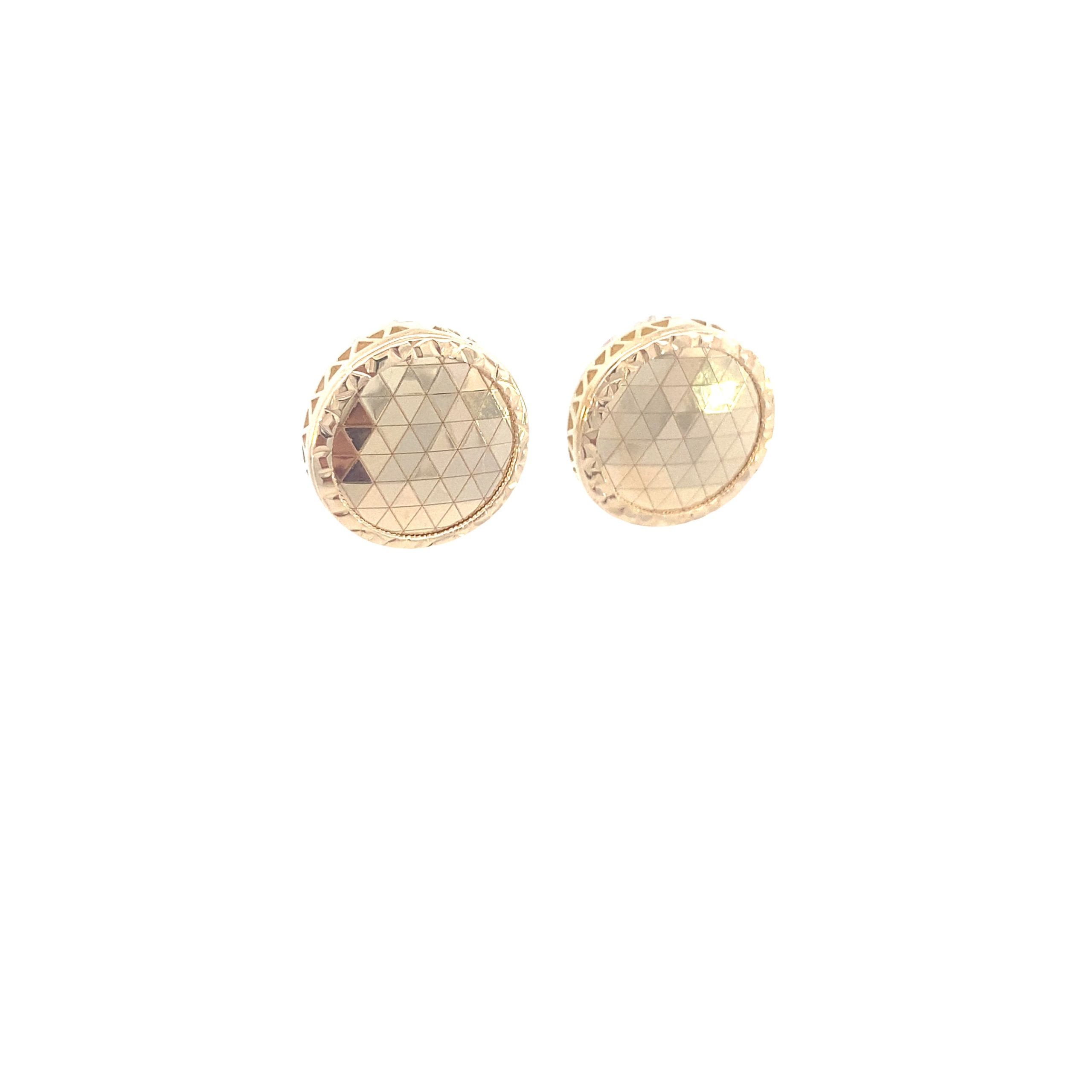14K Gold Button Earrings