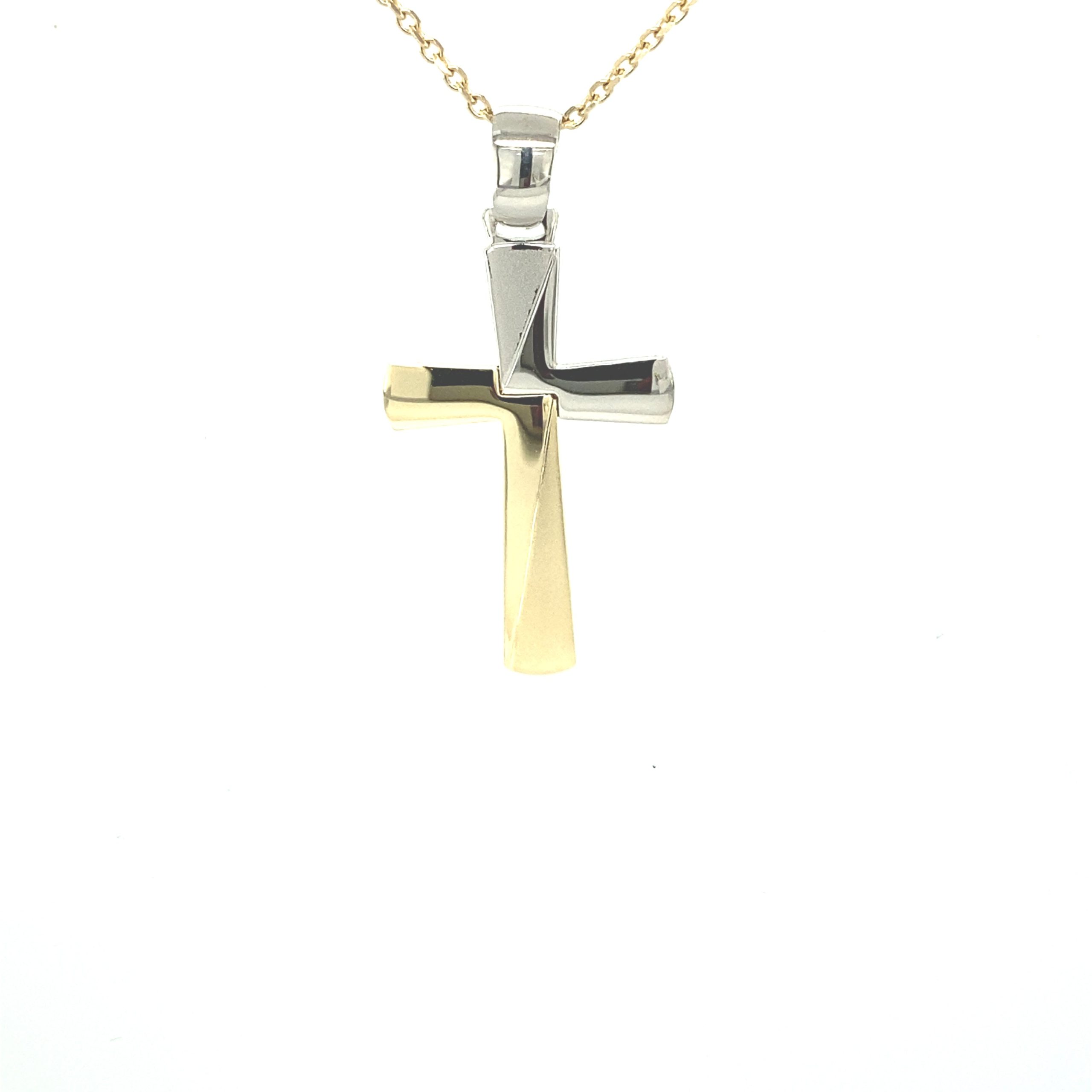 14K Cross Pendant Two Tones