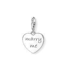 Heart "Marry Me" Charm (Silver)