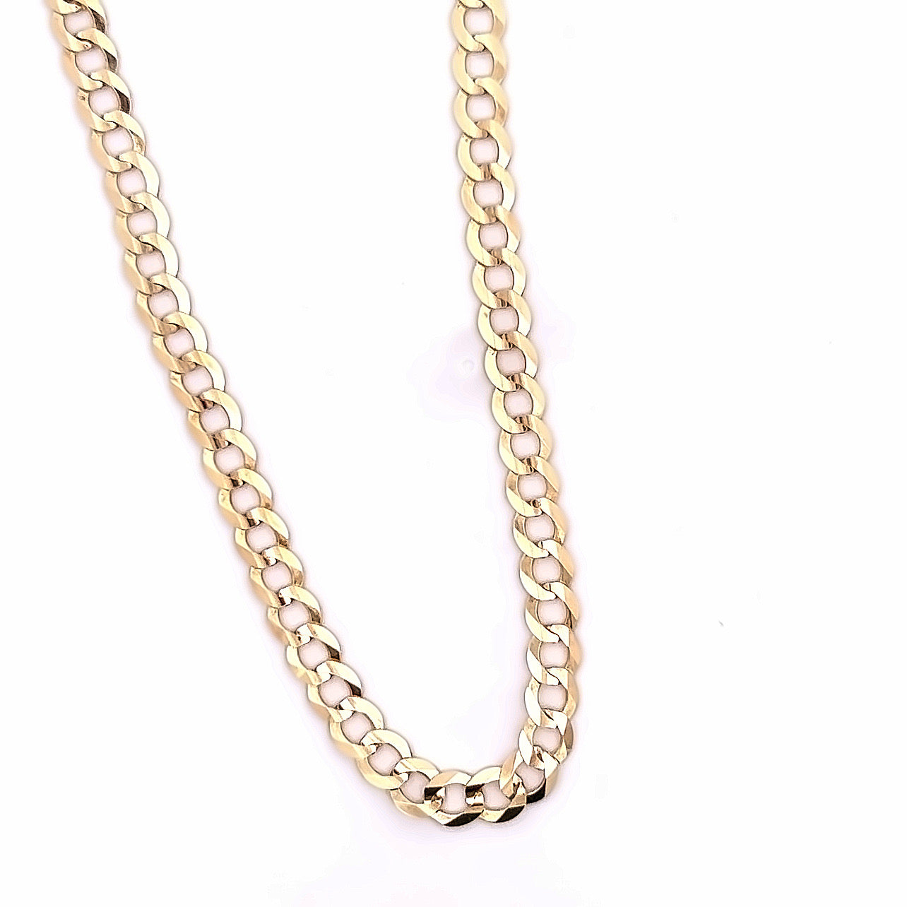 14K Gold Flat Cuban Solid Chain
