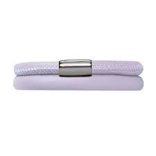 Lavender Double Wrap Leather Bracelet (Silver/Lavender)