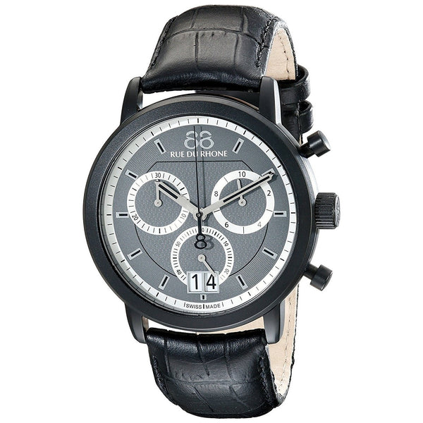 88 Rue Du Rhone Men's 87WA130021 Double 8 Chronograph Black Leather Watch