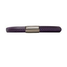 Purple Single Wrap Leather Bracelet (Silver/Purple)