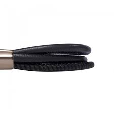 Black 3-String Leather Bracelet (Silver/Black)