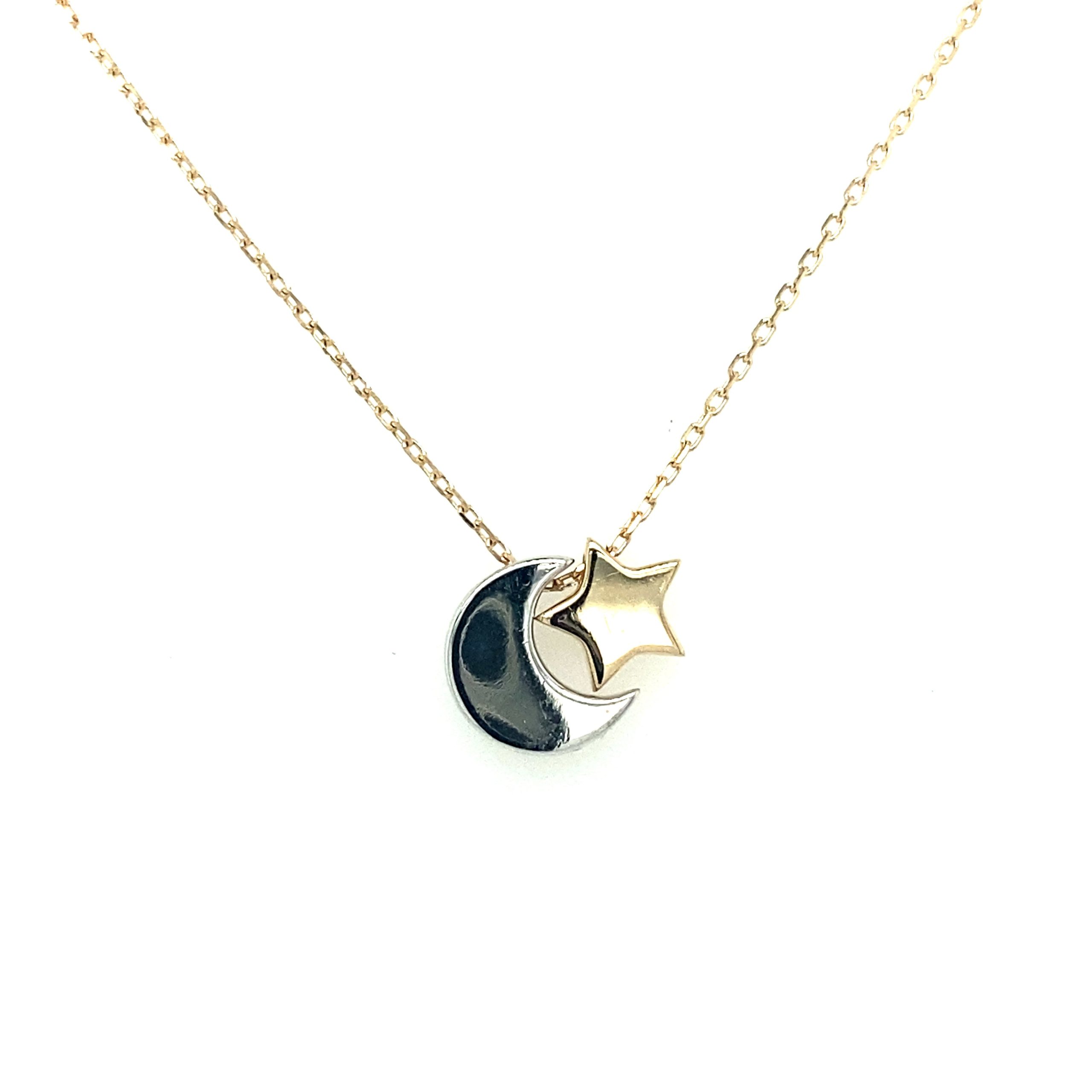 Fancy Necklace Halft Moon and Star