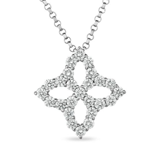 ROBERTO COIN 18K PRINCESSFLOWER .50CT NECKLACE