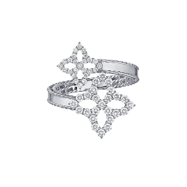Roberto Coin Princess Flower Bypass Ring with Diamonds