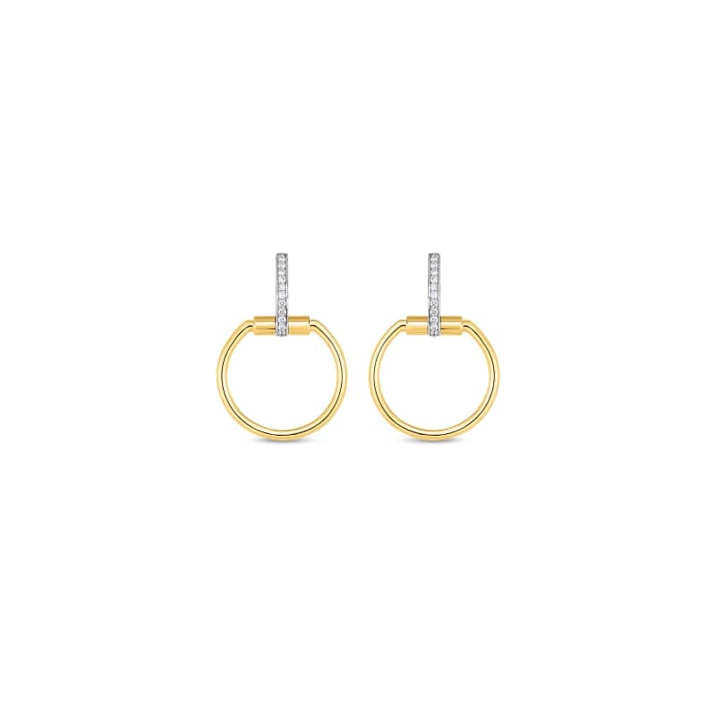 ROBERTO COIN 18KT GOLD EARRINGS WITH DIAMONDS-2 FROM THE CLASSICA PARISIENNE